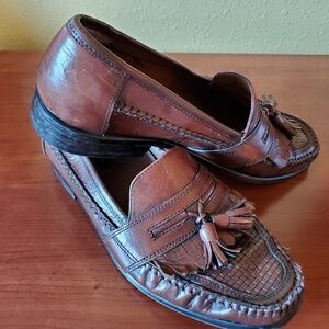Bostonian Brown Leatger Tassel Loafers Size 9